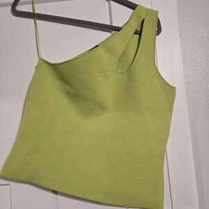 Express Vibrant Green One-Shoulder Camisole